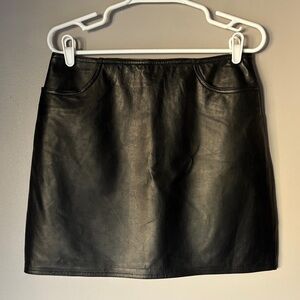 THE LIMITED Women’s Black 100% Leather Mini Skirt